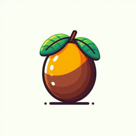 Mango fruit, vector illustration, isolated on a white background.のイラスト素材