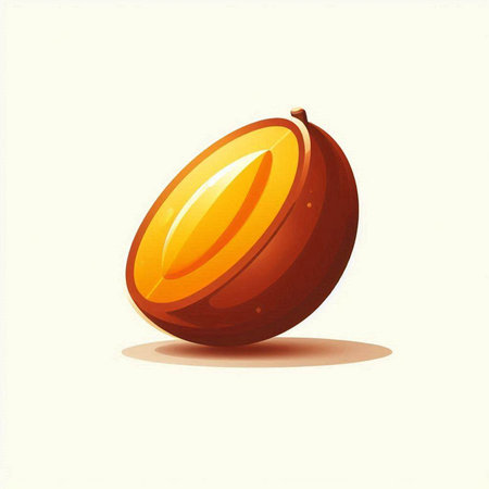 Illustration of a ripe plum on a white background, vector illustrationのイラスト素材