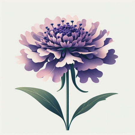 Beautiful purple chrysanthemum flower. Vector illustration.のイラスト素材