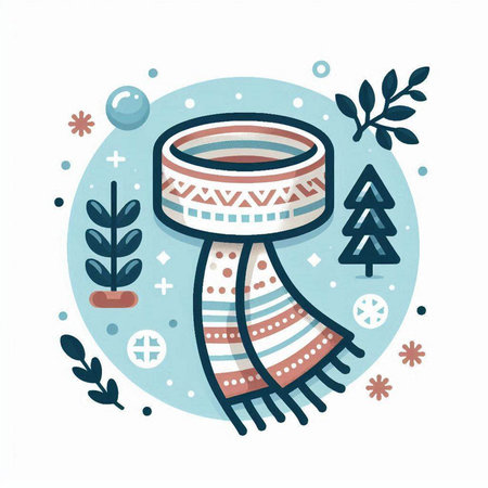 Winter hand drawn vector illustration in scandinavian style. Scandinavian style. Winter decoration.のイラスト素材