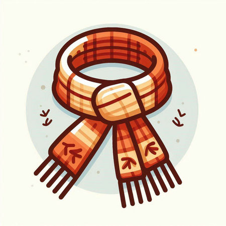 Vector hand drawn illustration of a scarf. Isolated on white background.のイラスト素材