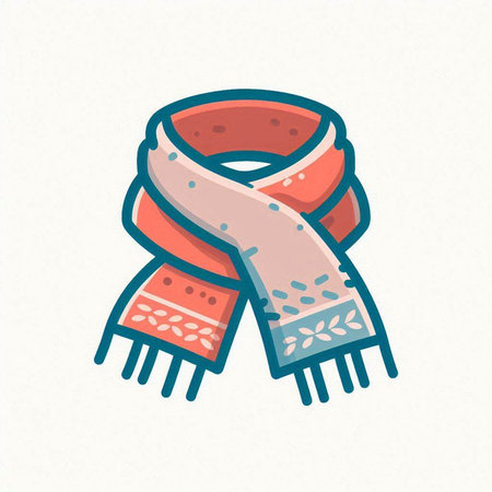 Vector illustration of a scarf. Isolated on a white background.のイラスト素材