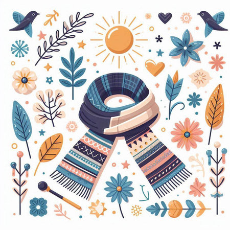 Cute hand drawn vector illustration in cartoon style. Scandinavian style.のイラスト素材