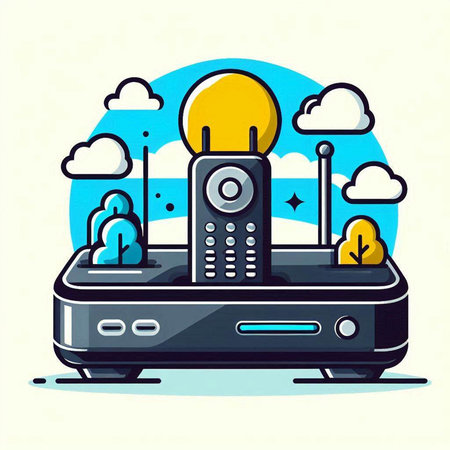 Videogame, video game console, vector cartoon illustration.のイラスト素材