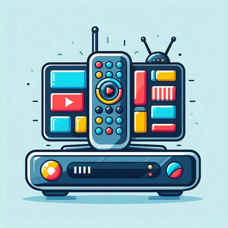 Retro tv set with buttons. Vector illustration in cartoon style.のイラスト素材