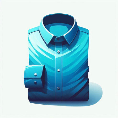 Illustration of a blue shirt on a white background, vector illustrationのイラスト素材