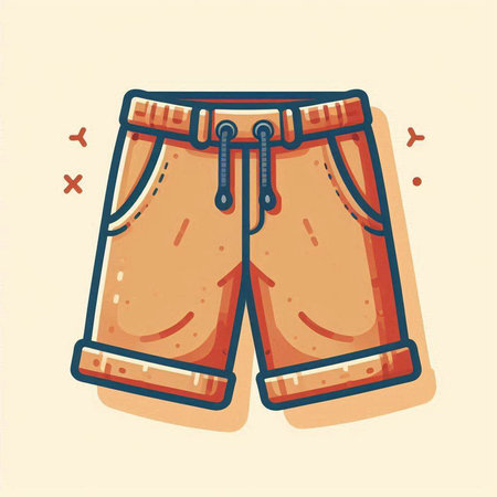 Vector illustration of shorts in flat style. Vector illustration of shorts.のイラスト素材