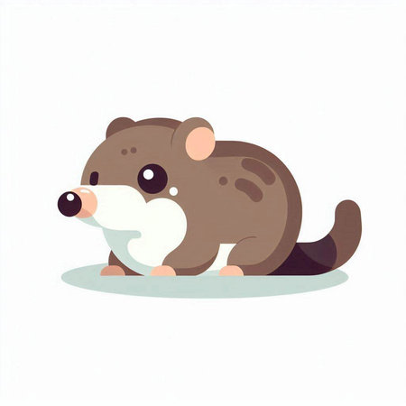 Cute cartoon rat. Vector illustration isolated on a white background.のイラスト素材