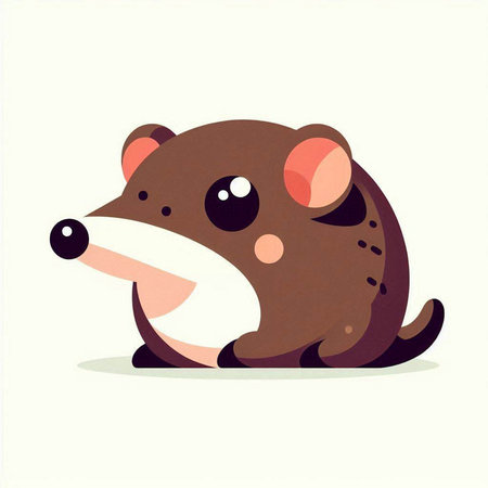 Cute cartoon mouse isolated on a white background. Vector illustration.のイラスト素材
