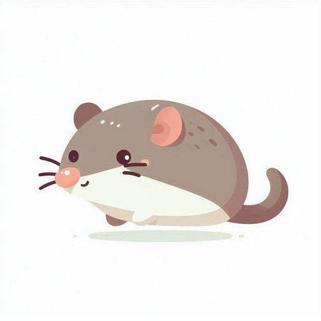 Cute rat. Vector illustration. Isolated on white background.のイラスト素材