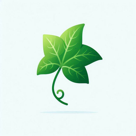 Green leaf on a white background. Vector illustration. Eps 10.のイラスト素材