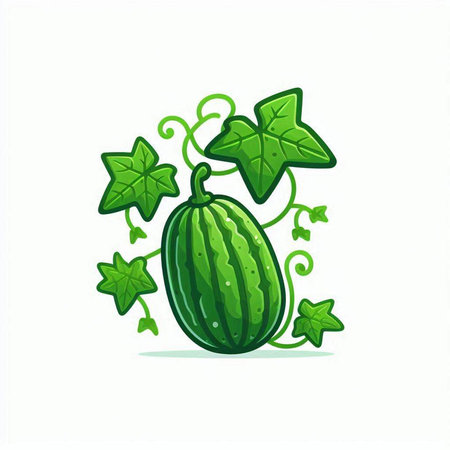 Watermelon isolated on white background. Vector illustration in cartoon style.のイラスト素材