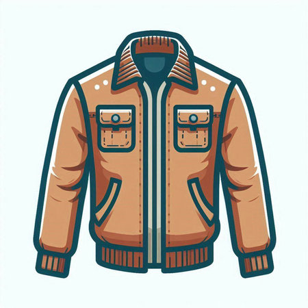 Vector illustration of winter jacket isolated on white background. Vector illustration.のイラスト素材