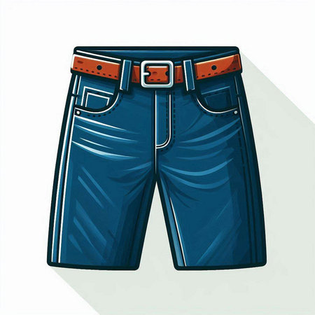 Vector illustration of a blue men's shorts on a white background.のイラスト素材