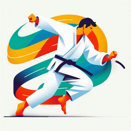 Taekwondo. Martial arts. Karate. Vector illustration.のイラスト素材