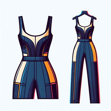 Fashionable women's swimsuit. Sportswear. Vector illustration.のイラスト素材