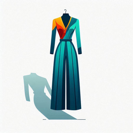 Fashion illustration of clothes on a mannequin. Vector illustration.のイラスト素材