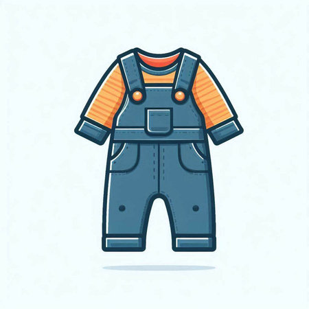 Vector illustration of a working overalls. Work clothes for work.のイラスト素材