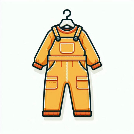 Construction worker clothes on a hanger isolated on white background. Vector illustration.のイラスト素材