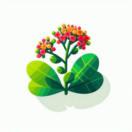 Illustration of a bunch of flowers and leaves on a white backgroundのイラスト素材