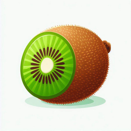 Kiwi fruit isolated on a white background. Vector illustration.のイラスト素材