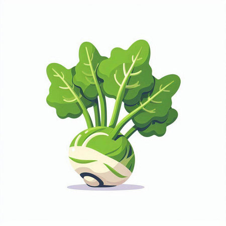 Kohlrabi isolated on a white background. Vector illustration.のイラスト素材