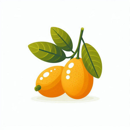 Loquat fruits isolated on a white background. Vector illustration.のイラスト素材