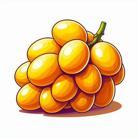 Bunch of ripe juicy grapes on a white background. Vector illustrationのイラスト素材
