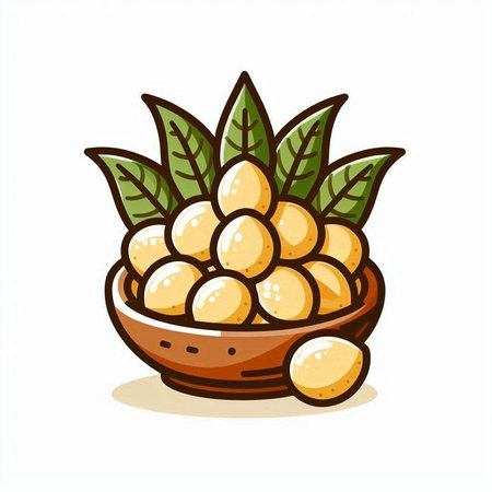Longkong fruit vector illustration. Isolated on white background.のイラスト素材