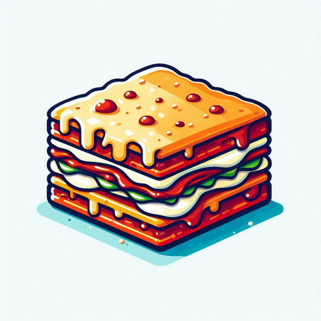 Illustration of a sandwich on a white background. Vector illustration.のイラスト素材