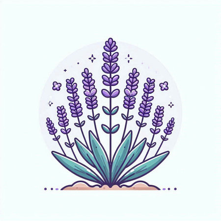Lavender flower icon. Vector illustration of lavender flower.のイラスト素材
