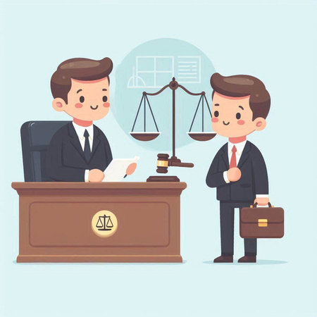 lawyer and client. concept of law and justice. vector illustrationのイラスト素材