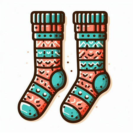 Hand drawn socks. Isolated on white background. Vector illustration.のイラスト素材