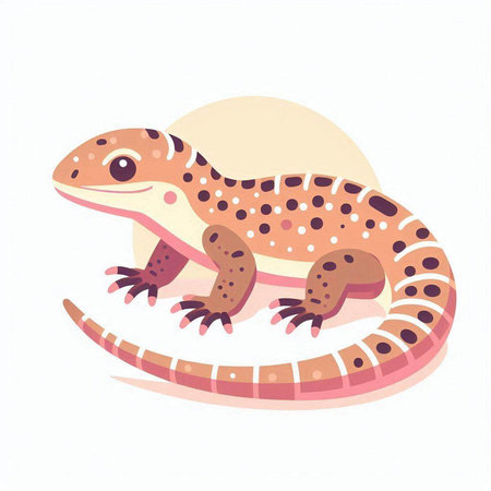 gecko on a white background, vector illustration, eps10のイラスト素材
