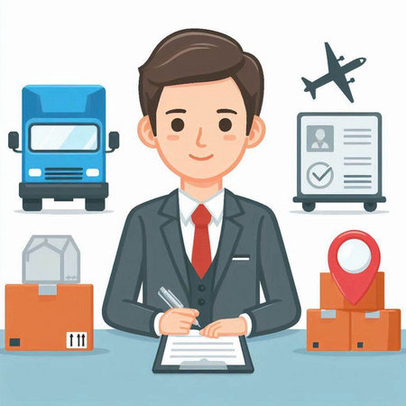 Businessman signing a contract. Vector illustration in a flat style.のイラスト素材