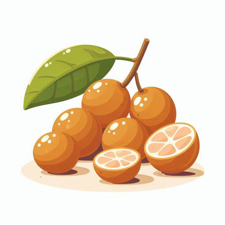 Kumquat isolated on white background. Vector illustration. Eps 10.のイラスト素材