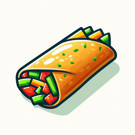 Mexican burrito vector illustration. Traditional mexican fast food.のイラスト素材