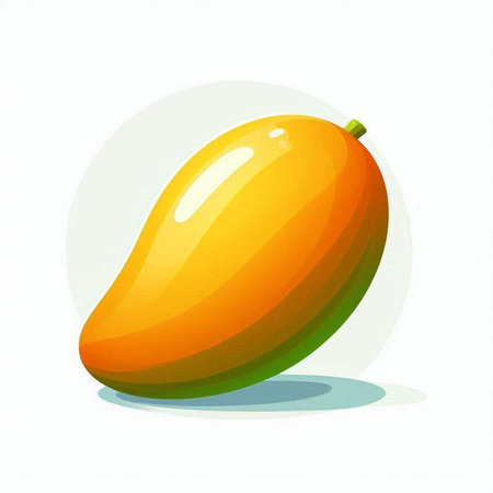 Mango fruit on a white background. Vector illustration of a mango.のイラスト素材