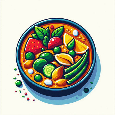 Tom Yum Goong, Thai traditional food. Vector illustration.のイラスト素材