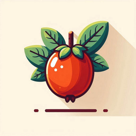 Cranberry icon with long shadow, flat style. Vector illustration.のイラスト素材