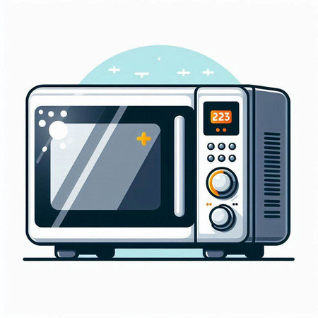 Microwave oven isolated on a white background. Vector illustration.のイラスト素材