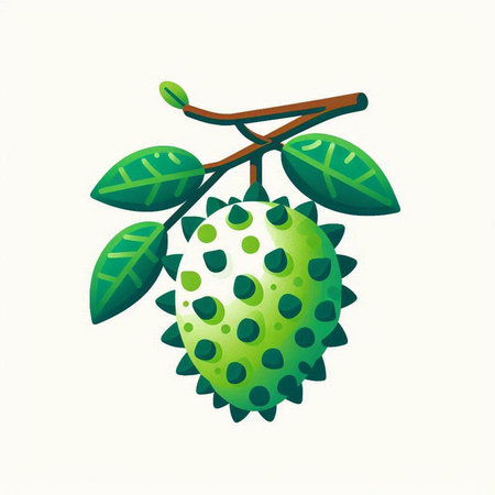 Soursop fruit icon. Vector illustration of soursop fruit.のイラスト素材