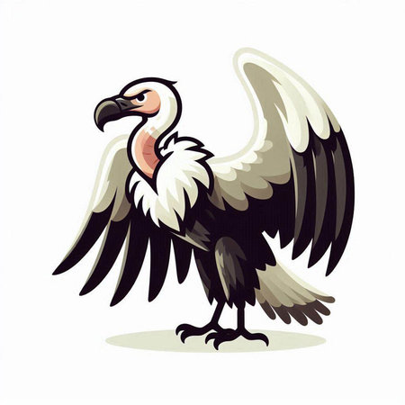Griffon vulture. Vector illustration of a vulture.のイラスト素材