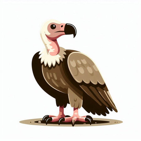 Vulture on a white background. Vector illustration of a vulture.のイラスト素材
