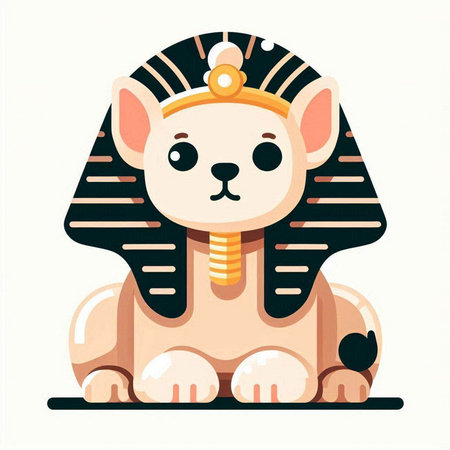 Cute hand drawn vector illustration of a lion with a crown.のイラスト素材