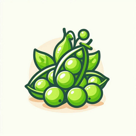 Peas icon isolated on white background. Vegetable vector illustration.のイラスト素材