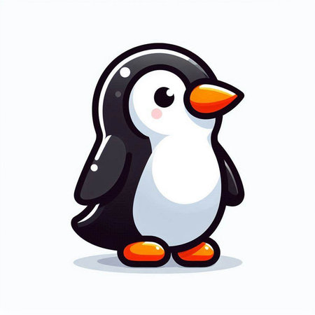 Cute penguin isolated on a white background. Vector illustration.のイラスト素材