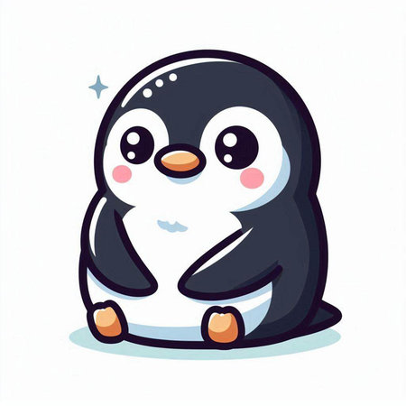 Cute penguin cartoon vector illustration. Cute baby penguin character.のイラスト素材