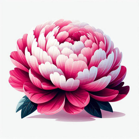 Pink chrysanthemum on white background. Vector illustration.のイラスト素材
