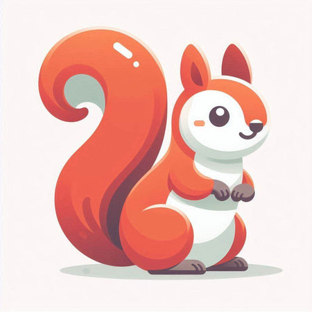 Cute squirrel cartoon character. Vector illustration of a cute squirrel.のイラスト素材